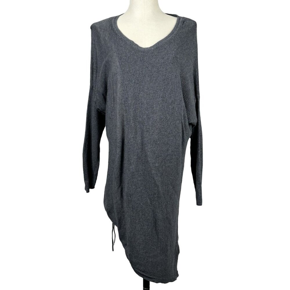 Maurices Womens Size 1 Gray Asymmetrical Knit Sweater Dress Tunic Top XL Knit